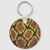 Snake Brown and Gold Print Sleutelhanger (Voorkant)
