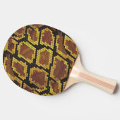 Snake Brown and Gold Print Tafeltennisbatje (Zijkant)