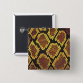 Snake Brown and Gold Print Vierkante Button 5,1 Cm (Voorkant /achterkant)