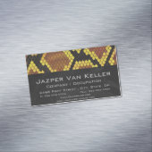 Snake Brown and Gold Print Visitekaartje Magneet (Voorbeeld)