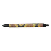 Snake Brown and Gold Print Zwarte Inkt Pen (Voorkant)