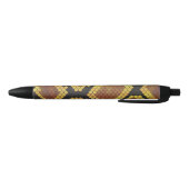 Snake Brown and Gold Print Zwarte Inkt Pen (Bodem)