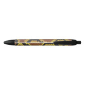 Snake Brown and Gold Print Zwarte Inkt Pen (Achterkant)