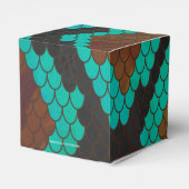 Snake Brown en Blauwgroen Print Bedankdoosjes (Achterkant)