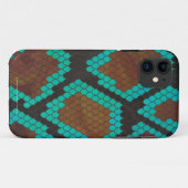 Snake Brown en Blauwgroen Print Case-Mate iPhone Case (Achterkant (horizontaal))