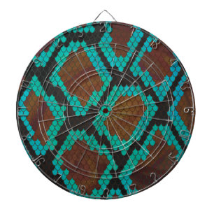 Snake Brown en Blauwgroen Print Dartbord
