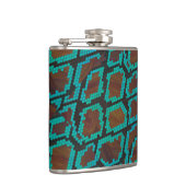 Snake Brown en Blauwgroen Print Heupfles (Rechts)