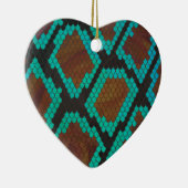 Snake Brown en Blauwgroen Print Keramisch Ornament (Rechts)