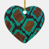 Snake Brown en Blauwgroen Print Keramisch Ornament (Voorkant)