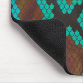 Snake Brown en Blauwgroen Print Muismat (Hoek)