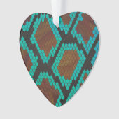 Snake Brown en Blauwgroen Print Ornament (voorkant)
