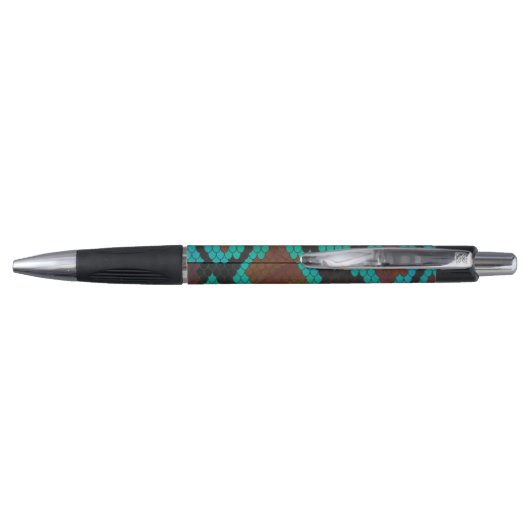 Snake Brown en Blauwgroen Print Pen (Achterkant)