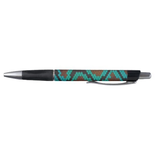 Snake Brown en Blauwgroen Print Pen (Bodem)