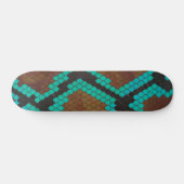 Snake Brown en Blauwgroen Print Persoonlijk Skateboard (Horizontaal)