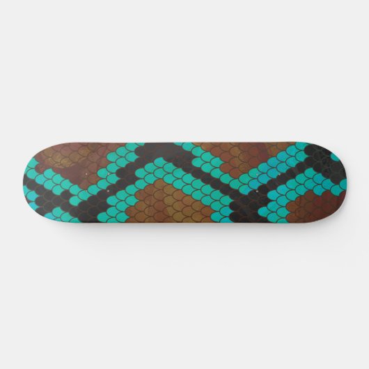 Snake Brown en Blauwgroen Print Persoonlijk Skateboard (Horizontaal)