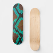 Snake Brown en Blauwgroen Print Persoonlijk Skateboard (Voorkant)