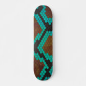 Snake Brown en Blauwgroen Print Persoonlijk Skateboard (Voorkant)