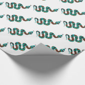 Snake Brown en Blauwgroen Print Silhouette Cadeaupapier (Hoek)
