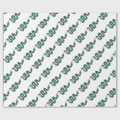 Snake Brown en Blauwgroen Print Silhouette Cadeaupapier (Vlak)
