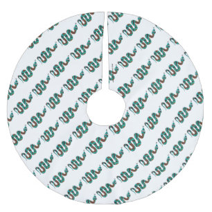 Snake Brown en Blauwgroen Print Silhouette Kerstboom Rok