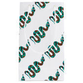 Snake Brown en Blauwgroen Print Silhouette Klein Cadeauzakje (Voorkant)