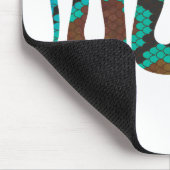 Snake Brown en Blauwgroen Print Silhouette Muismat (Hoek)