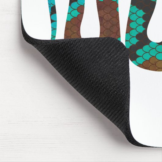 Snake Brown en Blauwgroen Print Silhouette Muismat (Hoek)