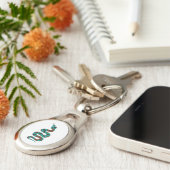 Snake Brown en Blauwgroen Print Silhouette Sleutelhanger (Zijkant)