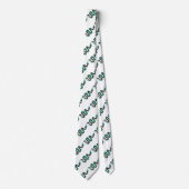 Snake Brown en Blauwgroen Print Silhouette Stropdas (Voorkant)