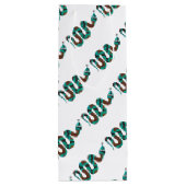 Snake Brown en Blauwgroen Print Silhouette Wijn Cadeautas (Achterkant)