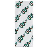 Snake Brown en Blauwgroen Print Silhouette Wijn Cadeautas (Voorkant)