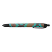 Snake Brown en Blauwgroen Print Zwarte Inkt Pen (Bodem)