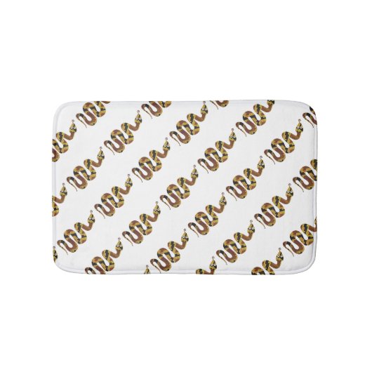 Snake Brown en Gold Silhouette Badmat (Voorkant)