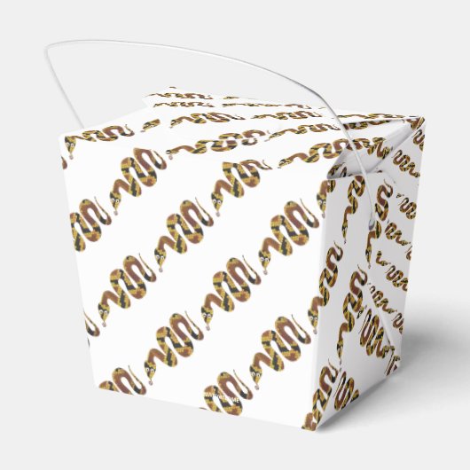 Snake Brown en Gold Silhouette Bedankdoosjes (Achterkant)