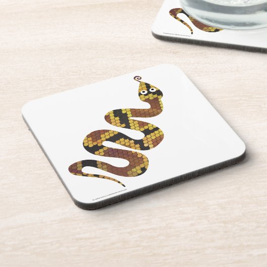 Snake Brown en Gold Silhouette Bier Onderzetter (Linkerzijde)