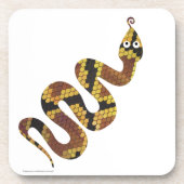 Snake Brown en Gold Silhouette Bier Onderzetter (Voorkant)