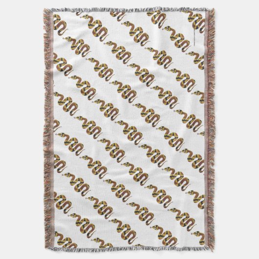 Snake Brown en Gold Silhouette Deken (Voorkant Verticaal)