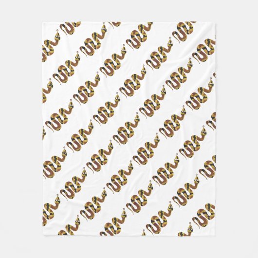 Snake Brown en Gold Silhouette Fleece Deken (Voorkant)