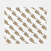 Snake Brown en Gold Silhouette Fleece Deken (Voorkant (Horizontaal))