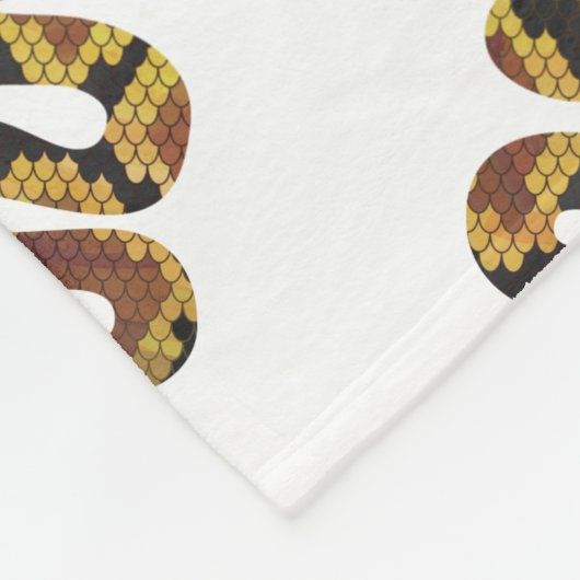 Snake Brown en Gold Silhouette Fleece Deken (Hoek)
