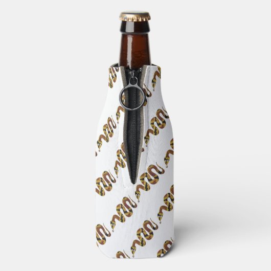 Snake Brown en Gold Silhouette Flesjeskoeler (Fles Achterkant)