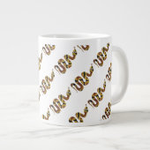 Snake Brown en Gold Silhouette Grote Koffiekop (Voorkant rechts)