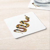 Snake Brown en Gold Silhouette Kartonnen Onderzetters (Schuin)