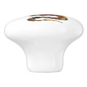 Snake Brown en Gold Silhouette Keramische Knop (Zijkant)