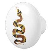 Snake Brown en Gold Silhouette Keramische Knop (Rechts)