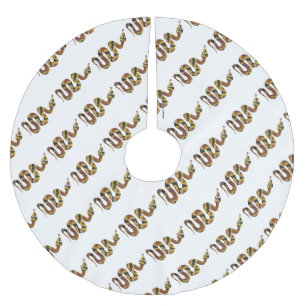 Snake Brown en Gold Silhouette Kerstboom Rok