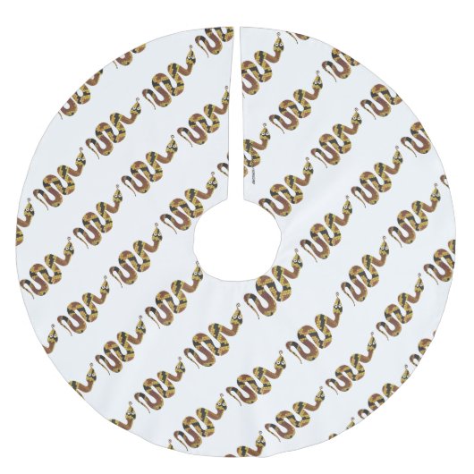 Snake Brown en Gold Silhouette Kerstboom Rok (Voorkant)