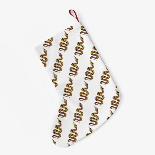 Snake Brown en Gold Silhouette Kleine Kerstsok (Achterkant (Hangend))