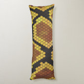 Snake Brown en Gold Silhouette Lichaamskussen (Achterkant (Verticaal))