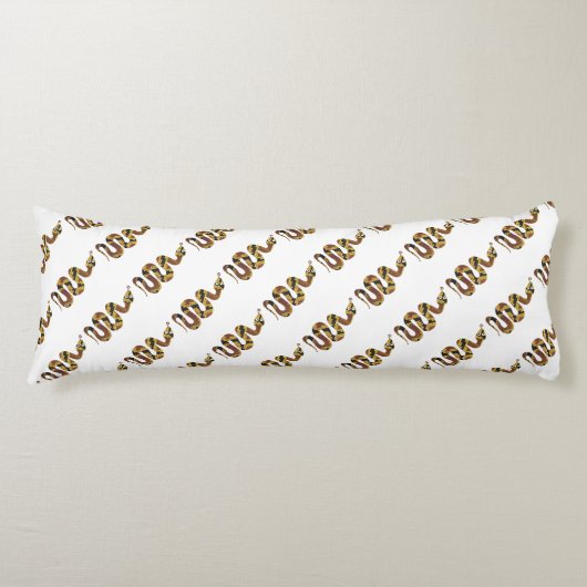 Snake Brown en Gold Silhouette Lichaamskussen (Voorkant)